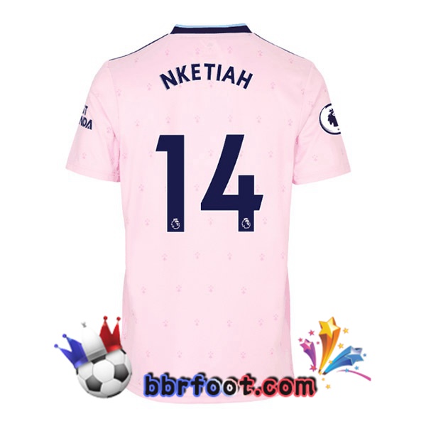 Maillot Foot Arsenal (NKETIAH 14) Exterieur Rose 2022/2023