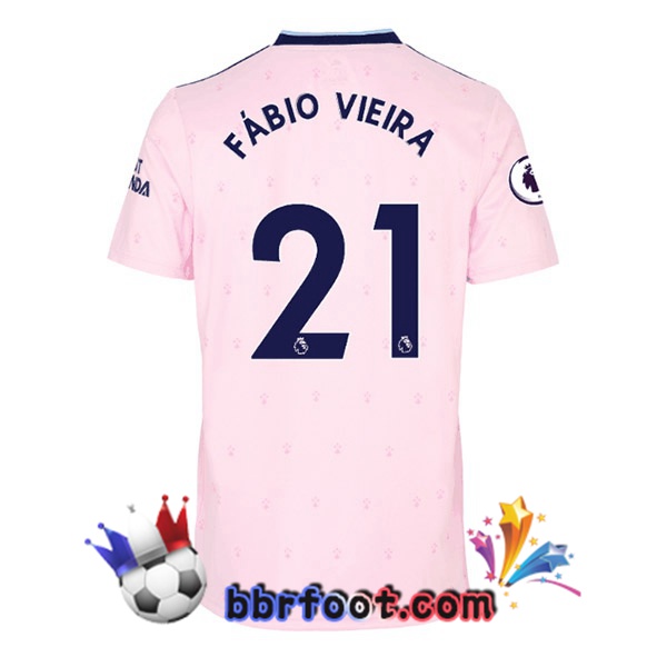 Maillot Foot Arsenal (FÁBIO VIEIRA 21) Exterieur Rose 2022/2023