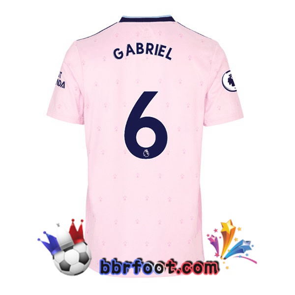Maillot Foot Arsenal (GABRIEL 6) Exterieur Rose 2022/2023