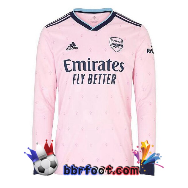 Maillot Foot Arsenal Third Manche Longue Rose 2022/2023