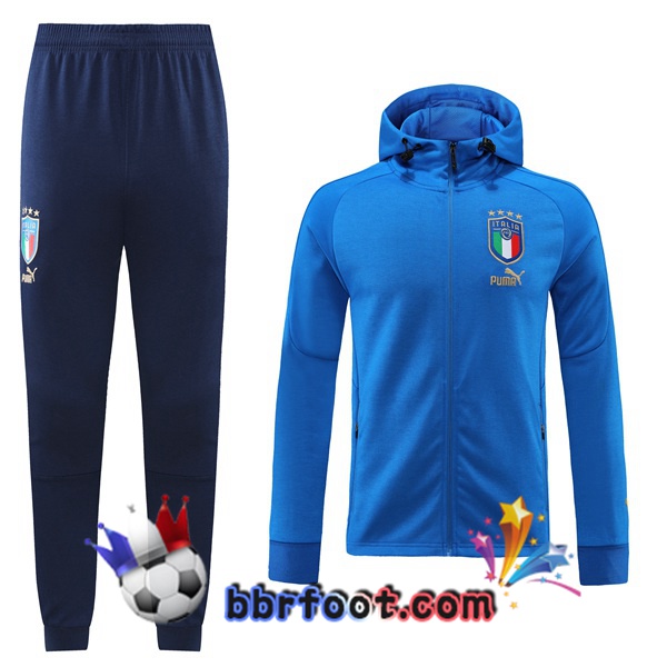Veste A Capuche Survetement Foot Italia Bleu 2022/2023
