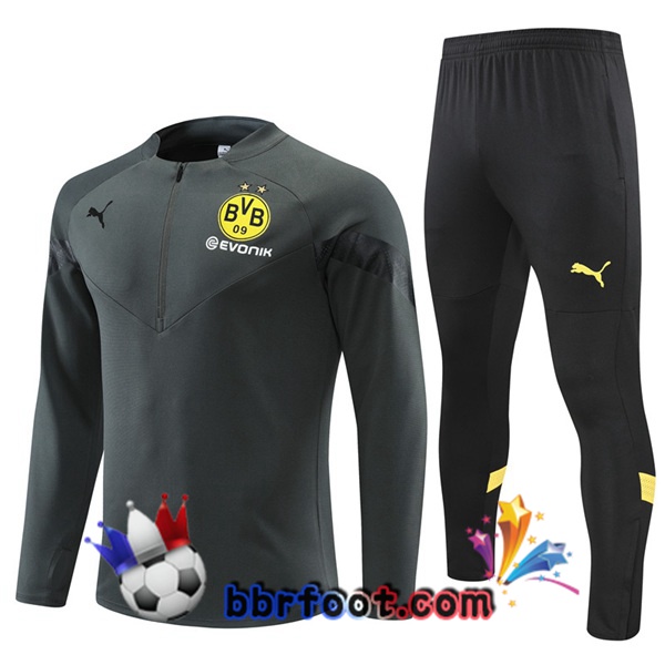 Survetement Foot Dortmund BVB Gris 2022/2023 Survetement Foot Dortmund BVB Gris 2022/2023
