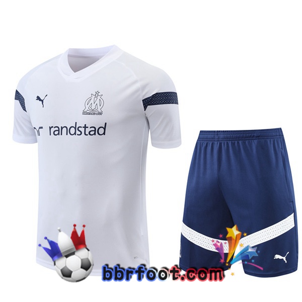 Training T-Shirts Marseille OM + Shorts Blanc 2022/2023