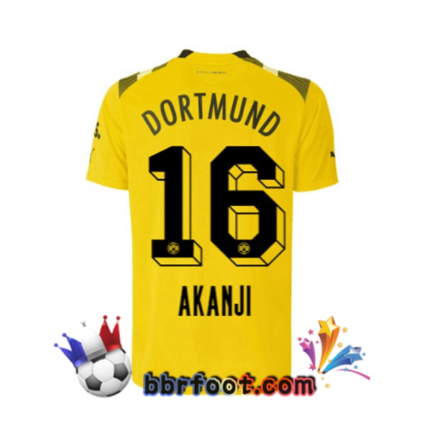 Maillot Foot Dortmund BVB (Akanji 16) CUP Jaune 2022/2023