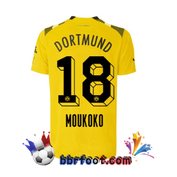 Maillot Foot Dortmund BVB (Moukoko 18) CUP Jaune 2022/2023