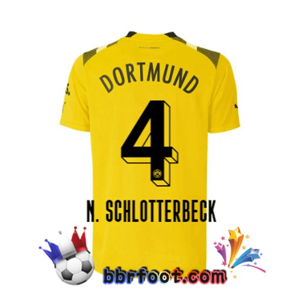 Maillot Foot Dortmund BVB (N. Schlotterbeck 4) CUP Jaune 2022/2023