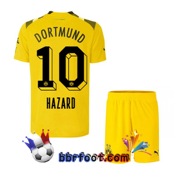Maillot Foot Dortmund BVB (Hazard 10) Enfant CUP Jaune 2022/2023