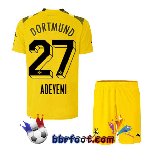 Maillot Foot Dortmund BVB (Adeyemi 27) Enfant CUP Jaune 2022/2023
