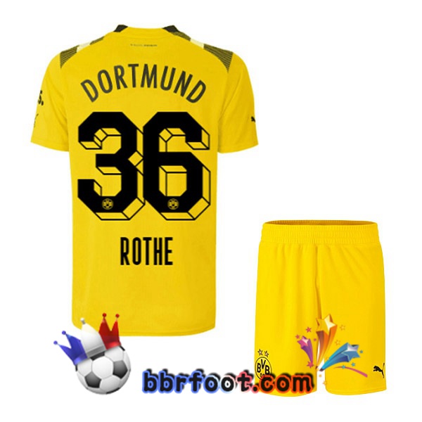 Maillot Foot Dortmund BVB (Rothe 36) Enfant CUP Jaune 2022/2023