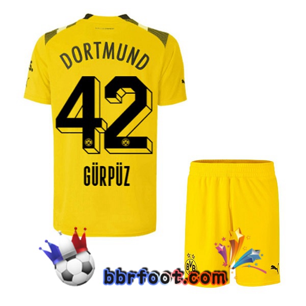 Maillot Foot Dortmund BVB (Gürpüz 42) Enfant CUP Jaune 2022/2023