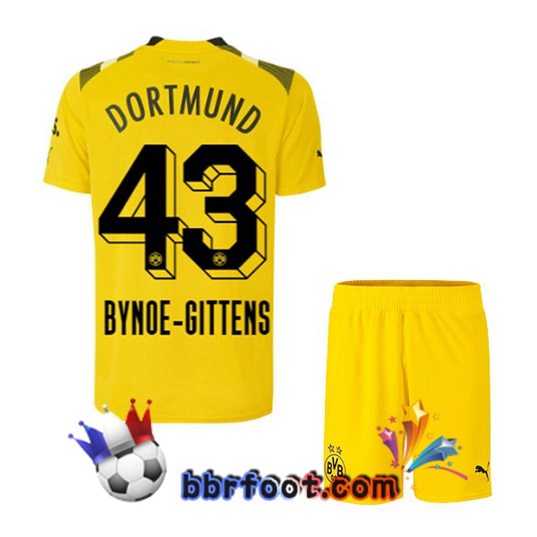 Maillot Foot Dortmund BVB (Bynoe-Gittens 43) Enfant CUP Jaune 2022/2023