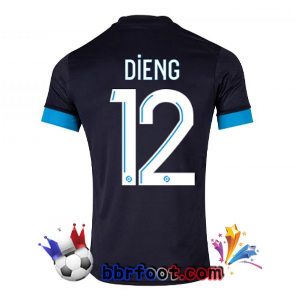Maillot Foot Marseille OM (DIENG 12) Exterieur Noir 2022/2023