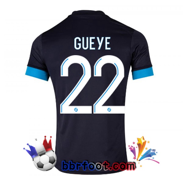 Maillot Foot Marseille OM (GUEYE 22) Exterieur Noir 2022/2023