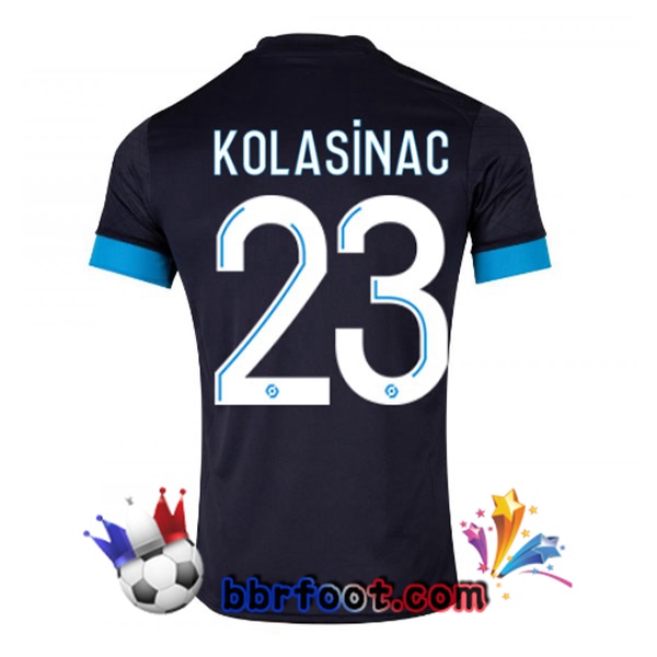 Maillot Foot Marseille OM (KOLASINAC 23) Exterieur Noir 2022/2023
