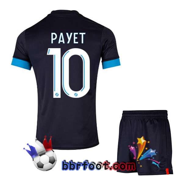 Maillot Foot Marseille OM (PAYET 10) Enfant Exterieur Noir 2022/2023