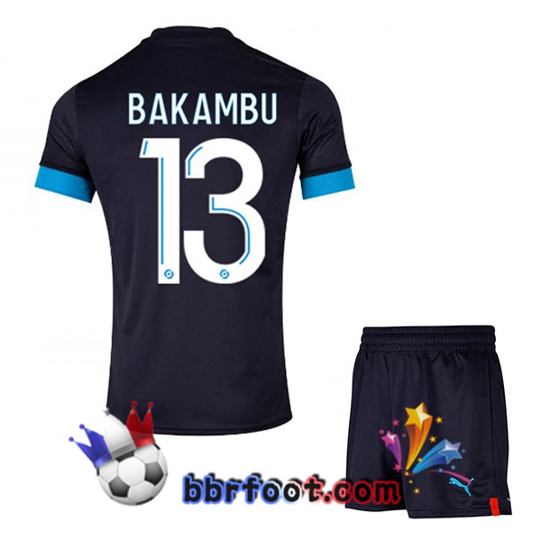 Maillot Foot Marseille OM (BAKAMBU 13) Enfant Exterieur Noir 2022/2023