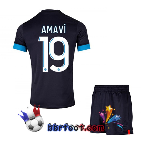 Maillot Foot Marseille OM (AMAVI 19) Enfant Exterieur Noir 2022/2023