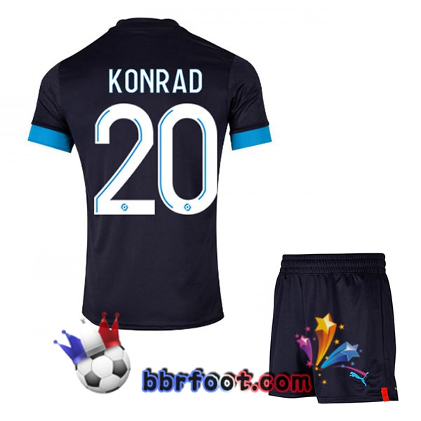 Maillot Foot Marseille OM (KONRAD 20) Enfant Exterieur Noir 2022/2023
