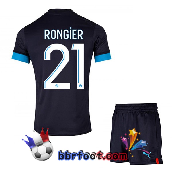 Maillot Foot Marseille OM (RONGIER 21) Enfant Exterieur Noir 2022/2023