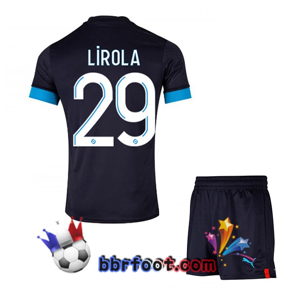 Maillot Foot Marseille OM (LIROLA 29) Enfant Exterieur Noir 2022/2023