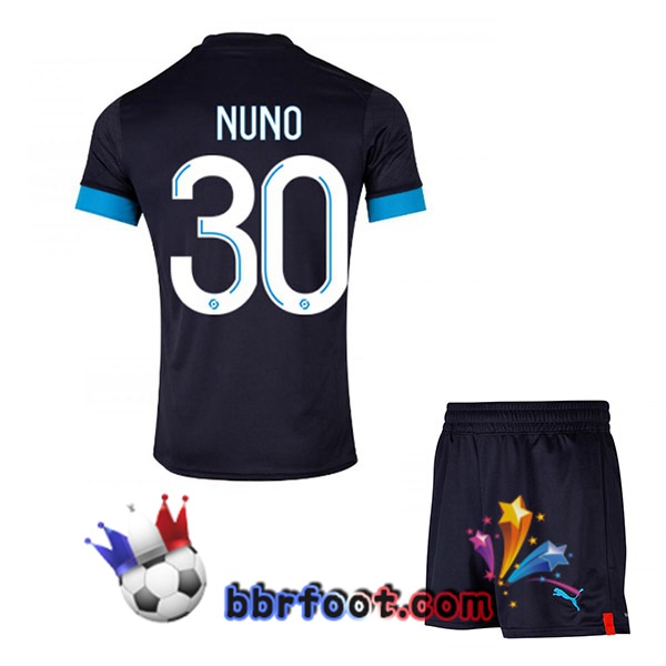 Maillot Foot Marseille OM (NUNO 30) Enfant Exterieur Noir 2022/2023