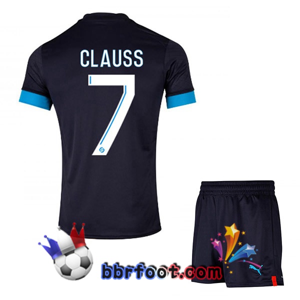Maillot Foot Marseille OM (CLAUSS 7) Enfant Exterieur Noir 2022/2023