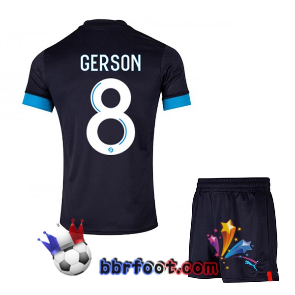 Maillot Foot Marseille OM (GERSON 8) Enfant Exterieur Noir 2022/2023