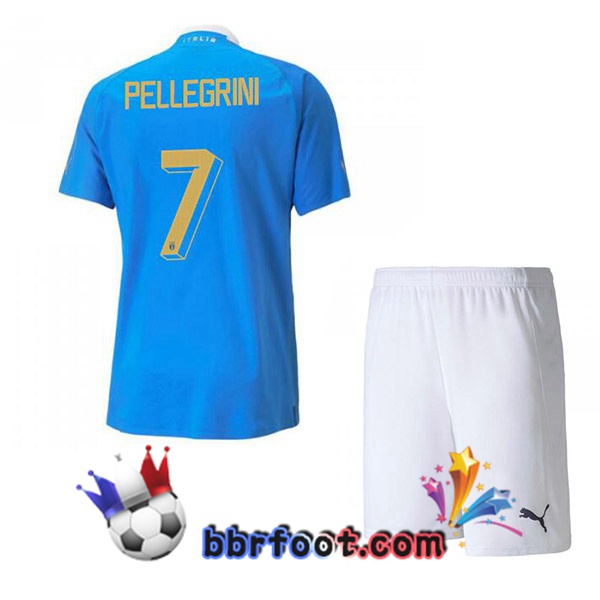 Maillot Equipe de Italie（Pellegrini 7）Enfant Domicile Bleu 2022/2023