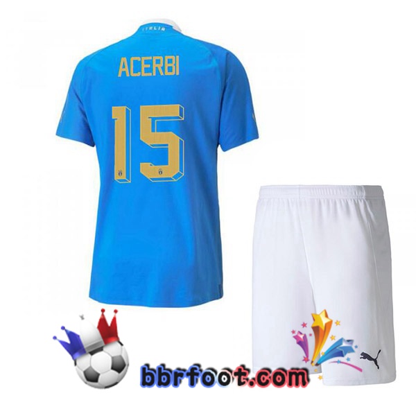 Maillot Equipe de Italie（Acerbi 15）Enfant Domicile Bleu 2022/2023
