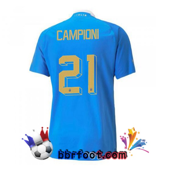 Maillots Equipe de Italie（Campioni 21）Domicile Bleu 2022/2023