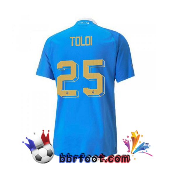 Maillots Equipe de Italie（Toloi 25）Domicile Bleu 2022/2023