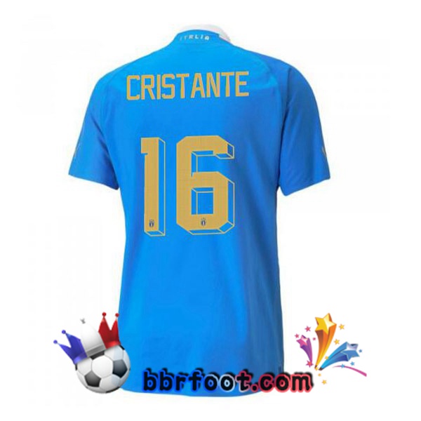 Maillots Equipe de Italie（Cristante 16）Domicile Bleu 2022/2023