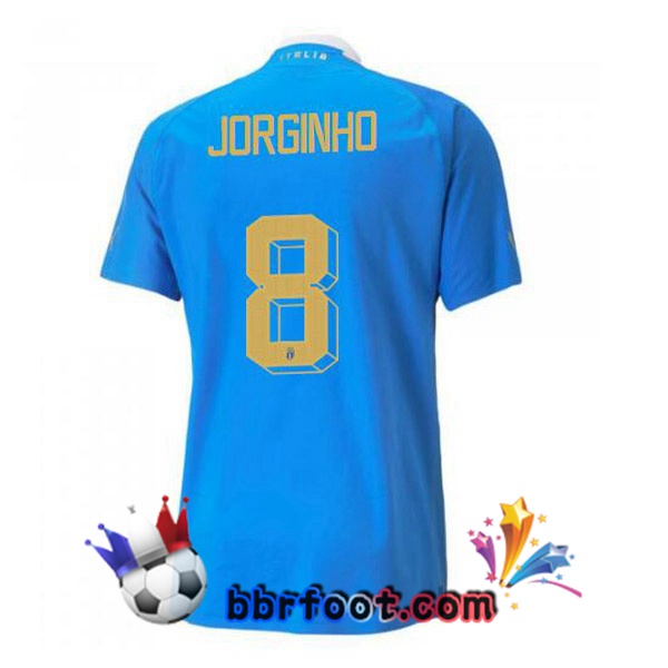 Maillots Equipe de Italie（Jorginho 8）Domicile Bleu 2022/2023