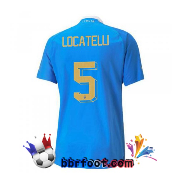 Maillots Equipe de Italie（Locatelli 5）Domicile Bleu 2022/2023
