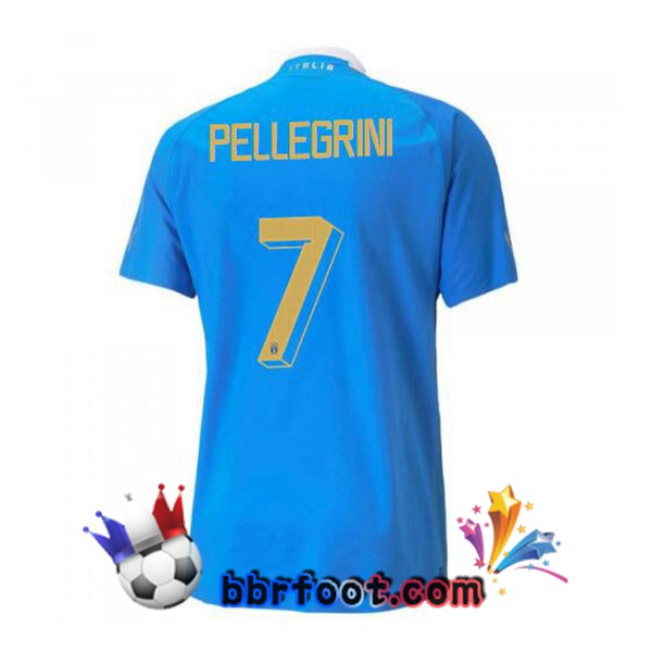 Maillots Equipe de Italie（Pellegrini 7）Domicile Bleu 2022/2023