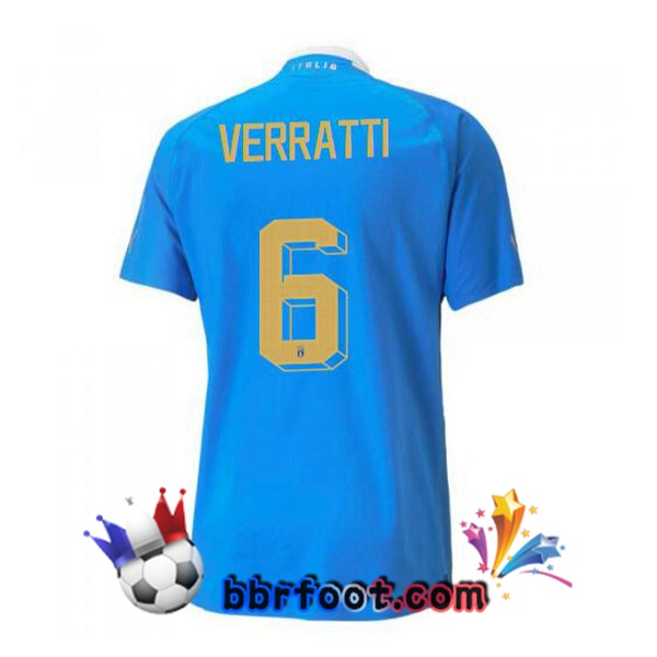 Maillots Equipe de Italie（Verratti 6）Domicile Bleu 2022/2023