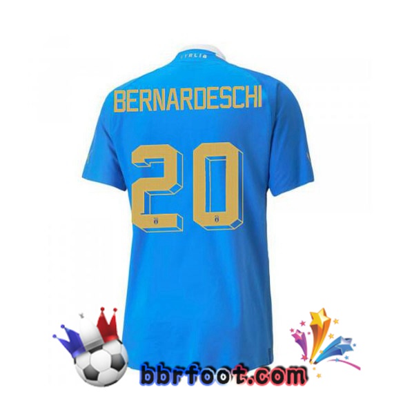 Maillots Equipe de Italie（Bernardeschi 20）Domicile Bleu 2022/2023