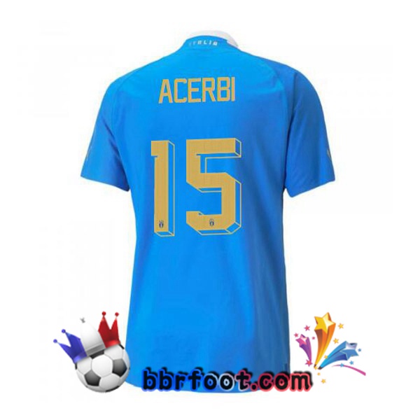 Maillots Equipe de Italie（Acerbi 15）Domicile Bleu 2022/2023