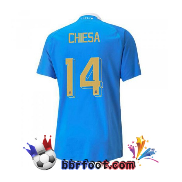Maillots Equipe de Italie（Chiesa 14）Domicile Bleu 2022/2023