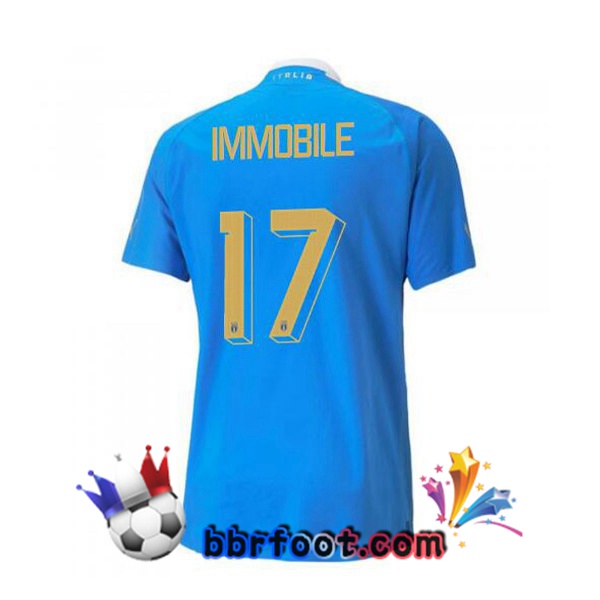 Maillots Equipe de Italie（Immobile 17）Domicile Bleu 2022/2023