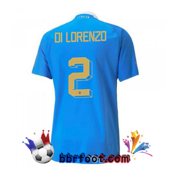 Maillots Equipe de Italie（Di Lorenzo 2）Domicile Bleu 2022/2023