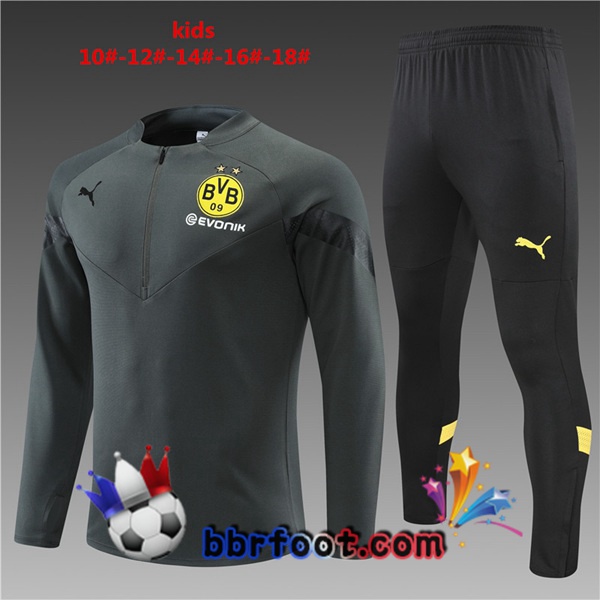 Survetement Foot Dortmund BVB Enfant Gris 2022/2023