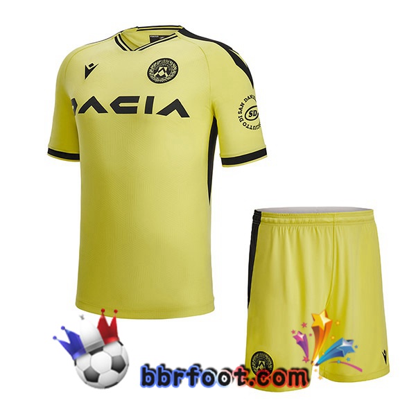 Maillot Foot Udinese Calcio Enfant Exterieur Noir Jaune 2022/2023