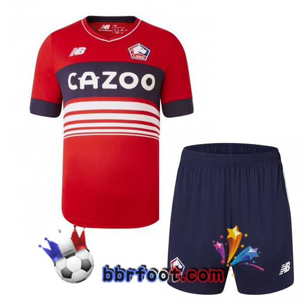 Maillot Foot Lille OSC Enfant Domicile Rouge 2022/2023