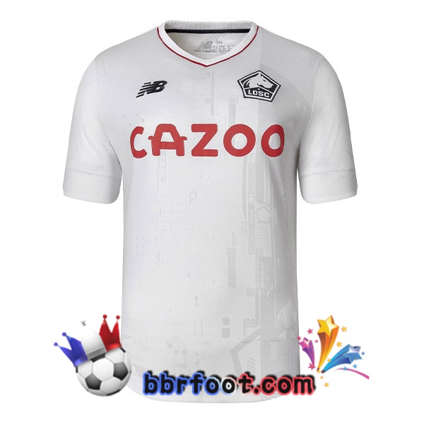 Maillot Foot Lille OSC Exterieur Blanc 2022/2023