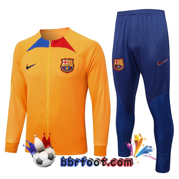 Veste Survetement Foot FC Barcelone Orange 2022/2023