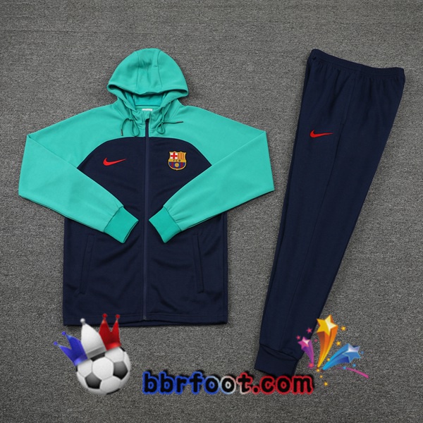 Veste A Capuche Survetement Foot FC Barcelone Vert 2022/2023