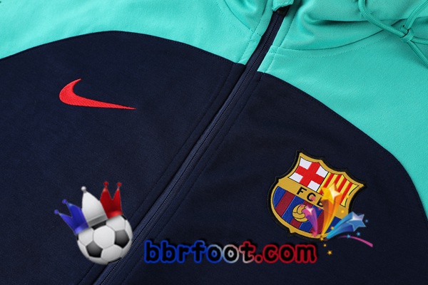 Veste A Capuche Survetement Foot FC Barcelone Vert 2022/2023