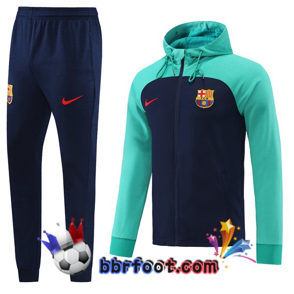 Veste A Capuche Survetement Foot FC Barcelone Vert 2022/2023