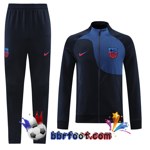 Veste Survetement Foot FC Barcelone Noir Bleu 2022/2023